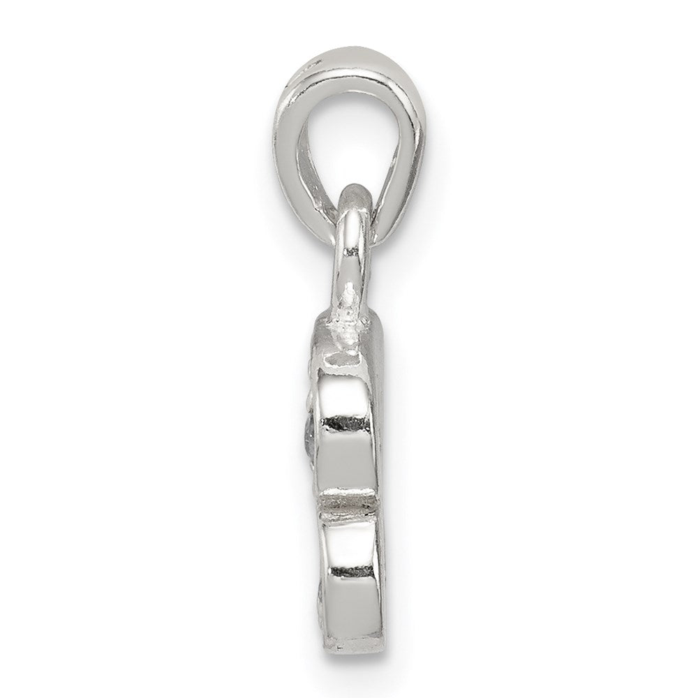 Sterling Silver Cz Letter B Initial Pendant