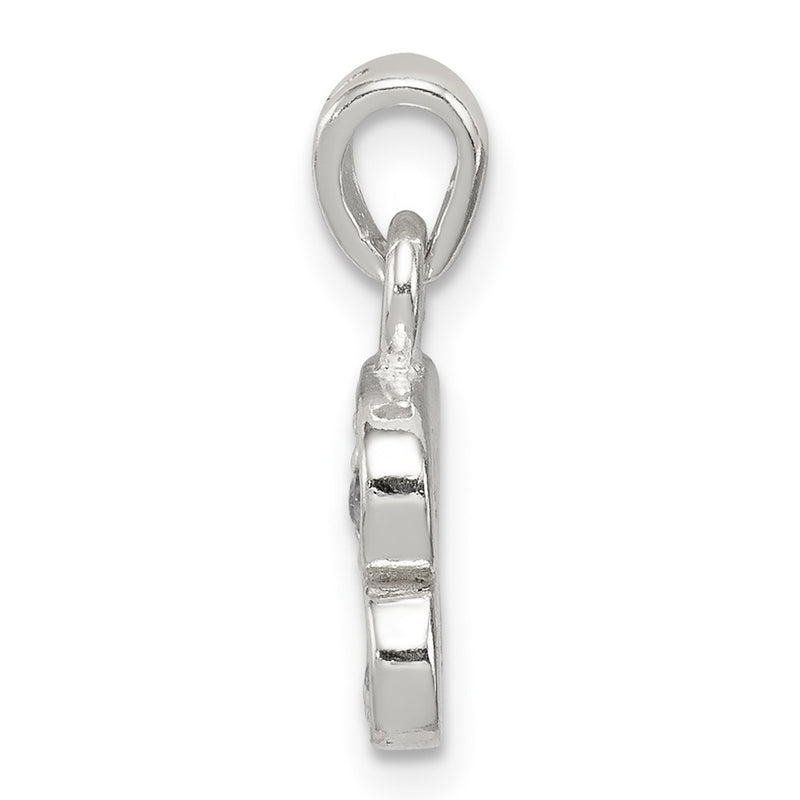 Sterling Silver Cz Letter B Initial Pendant