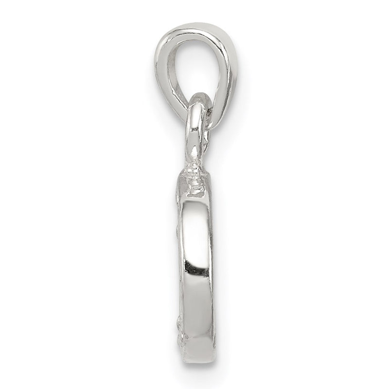 Sterling Silver Cz Letter D Initial Pendant