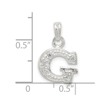 Sterling Silver Cz Letter G Initial Pendant