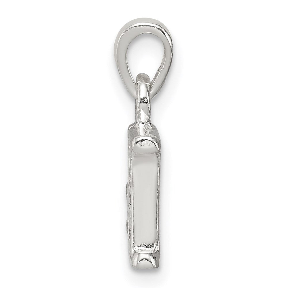 Sterling Silver Cz Letter H Initial Pendant