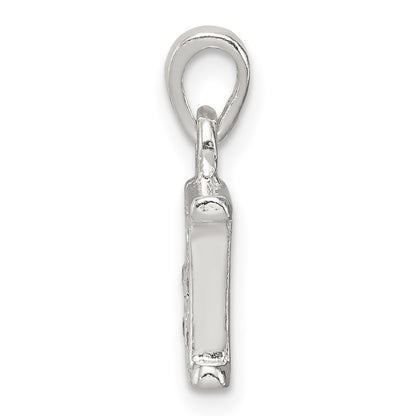 Sterling Silver Cz Letter H Initial Pendant