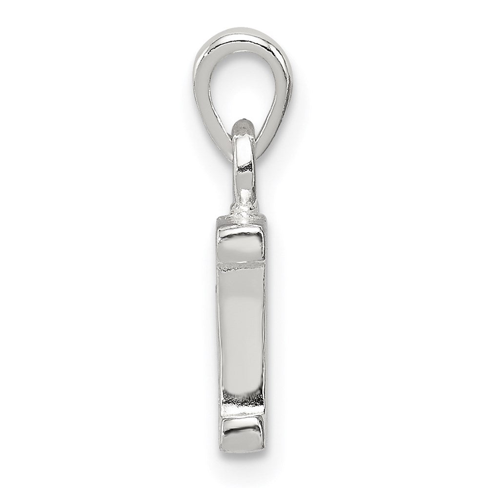 Sterling Silver Cz Letter I Initial Pendant