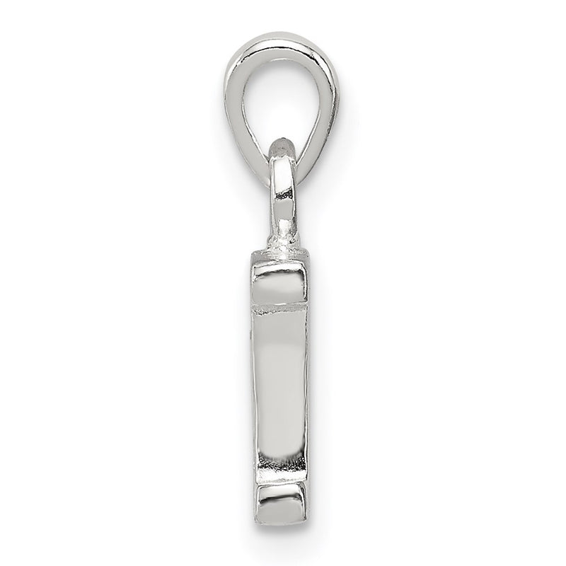 Sterling Silver Cz Letter I Initial Pendant