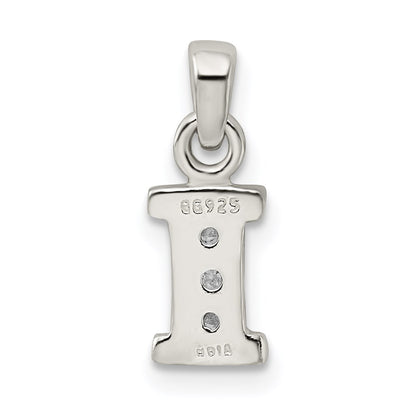 Sterling Silver Cz Letter I Initial Pendant