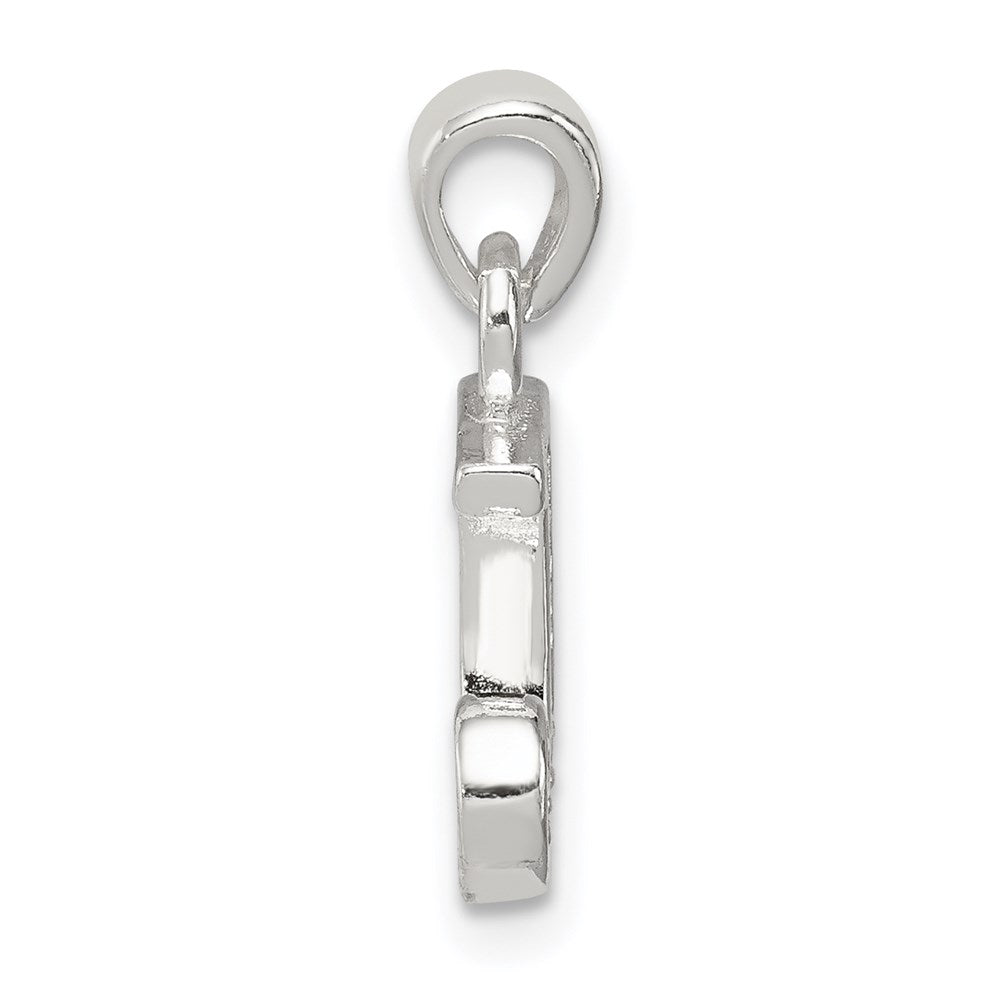 Sterling Silver Cz Letter J Initial Pendant