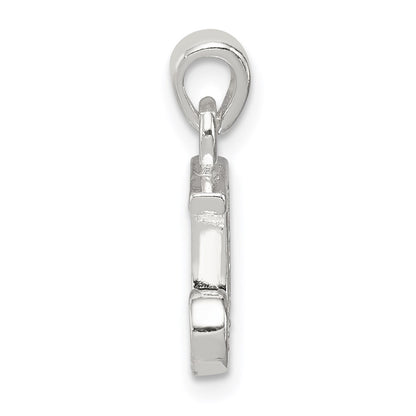 Sterling Silver Cz Letter J Initial Pendant