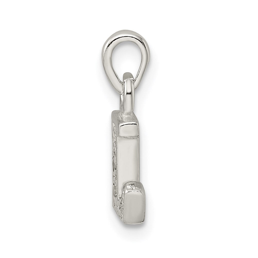 Sterling Silver Cz Letter L Initial Pendant