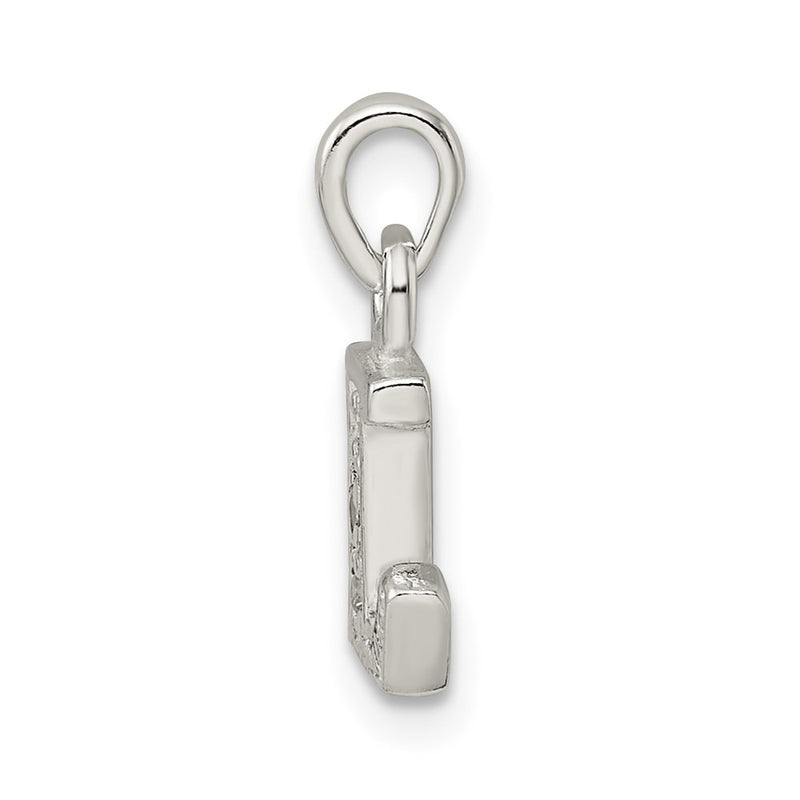 Sterling Silver Cz Letter L Initial Pendant