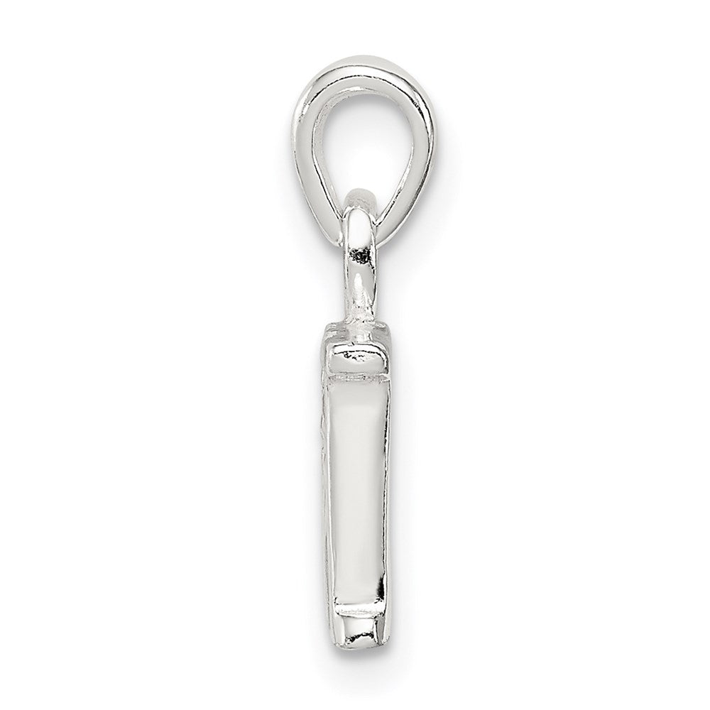 Sterling Silver Cz Letter M Initial Pendant