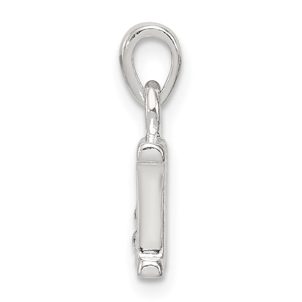 Sterling Silver Cz Letter N Initial Pendant