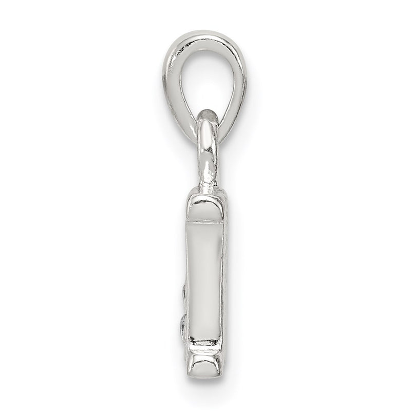 Sterling Silver Cz Letter N Initial Pendant