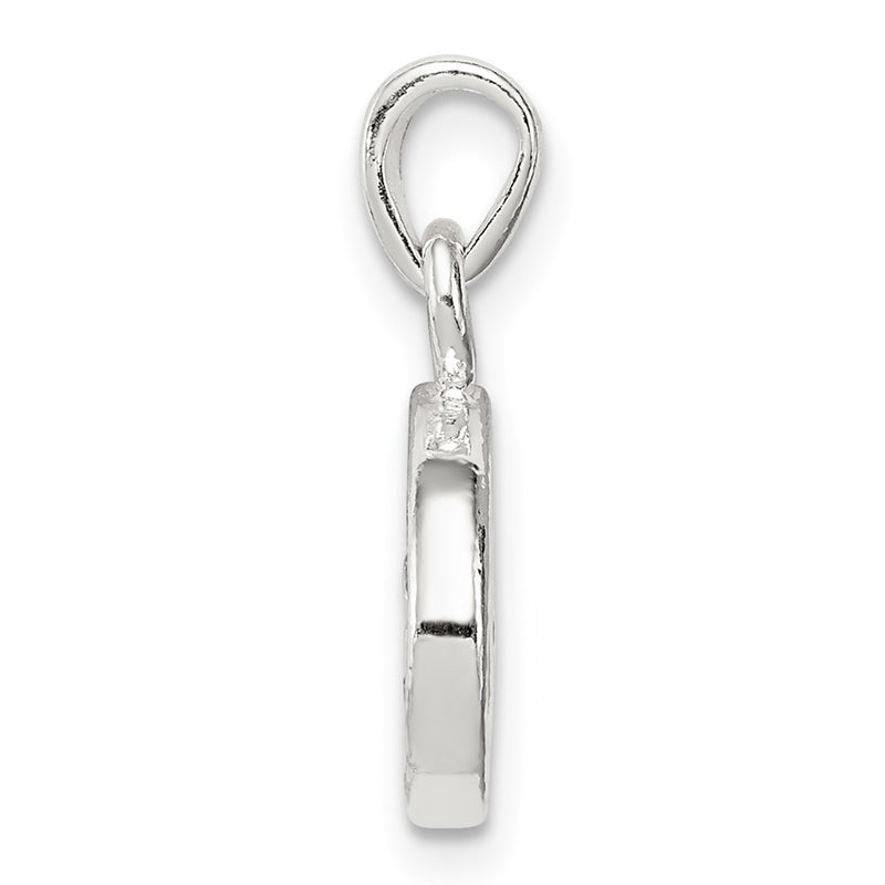Sterling Silver Cz Letter O Initial Pendant
