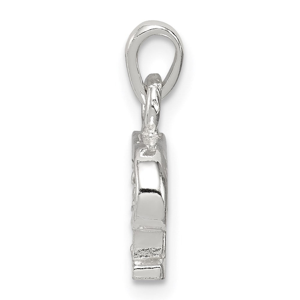 Sterling Silver Cz Letter P Initial Pendant