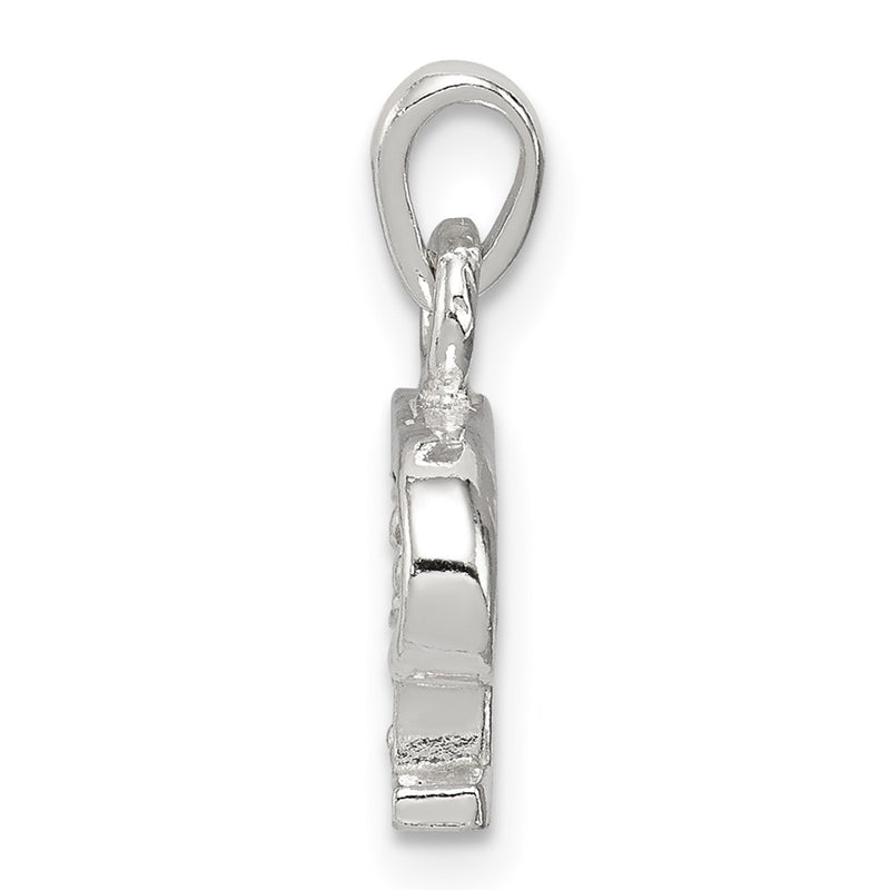 Sterling Silver Cz Letter P Initial Pendant