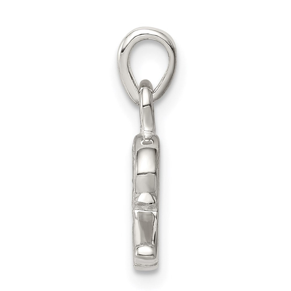 Sterling Silver Cz Letter R Initial Pendant
