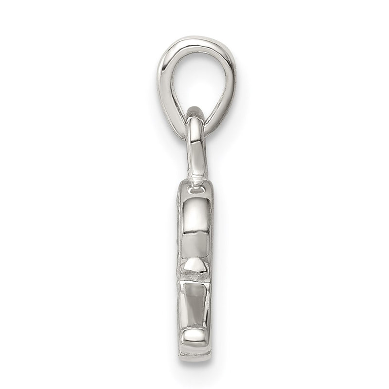 Sterling Silver Cz Letter R Initial Pendant