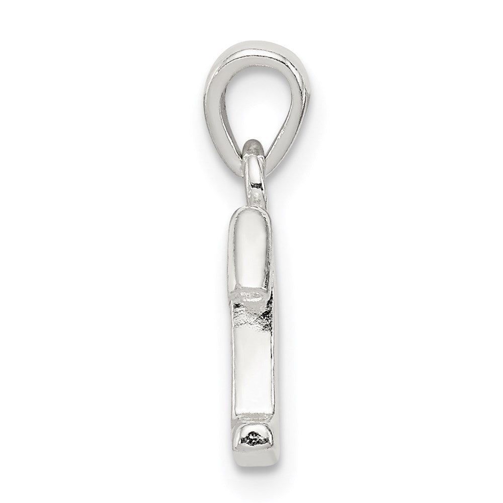 Sterling Silver Cz Letter T Initial Pendant