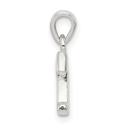 Sterling Silver Cz Letter T Initial Pendant