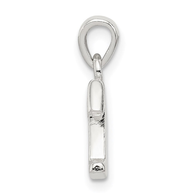 Sterling Silver Cz Letter T Initial Pendant