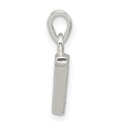 Sterling Silver Cz Letter V Initial Pendant