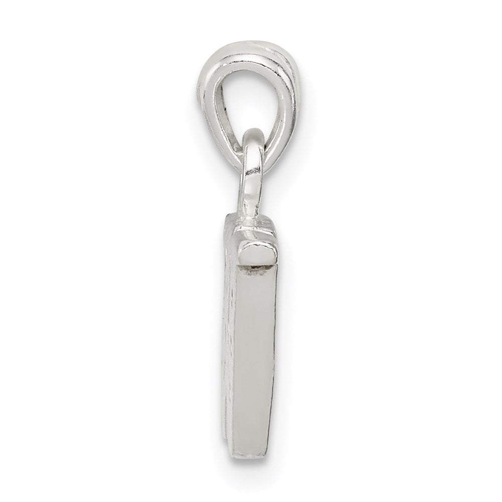 Sterling Silver Cz Letter W Initial Pendant