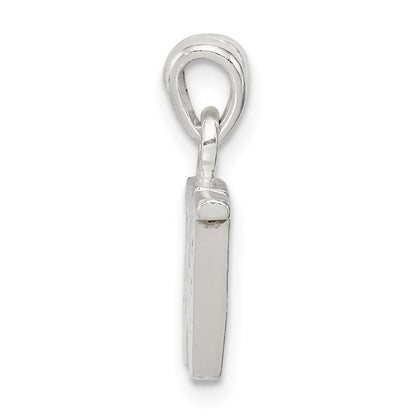 Sterling Silver Cz Letter W Initial Pendant