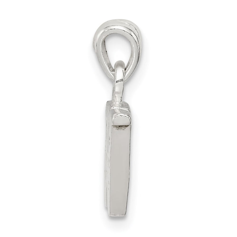 Sterling Silver Cz Letter W Initial Pendant