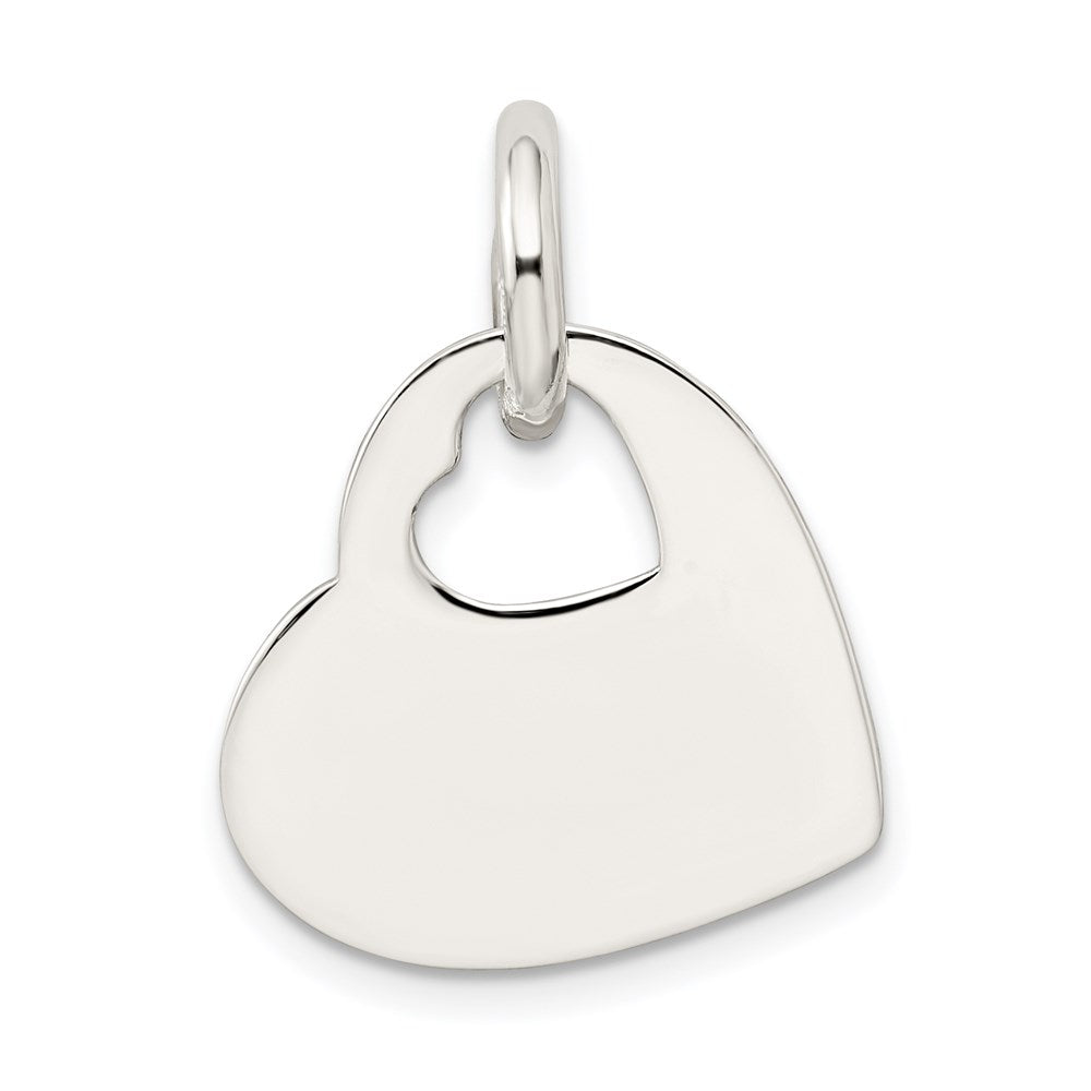 Sterling Silver Heart W/Cut Out Charm