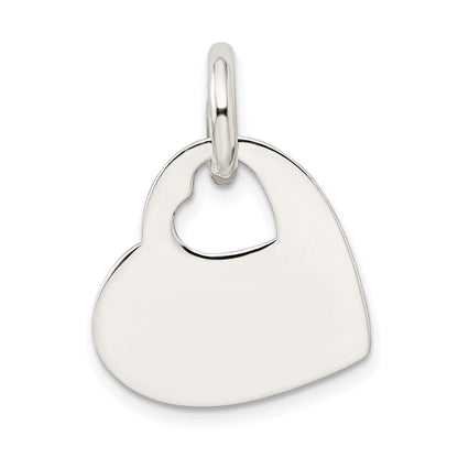 Sterling Silver Heart W/Cut Out Charm
