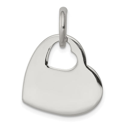 Sterling Silver Heart W/Cut Out Charm
