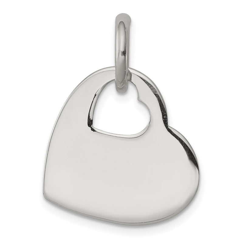 Sterling Silver Heart W/Cut Out Charm