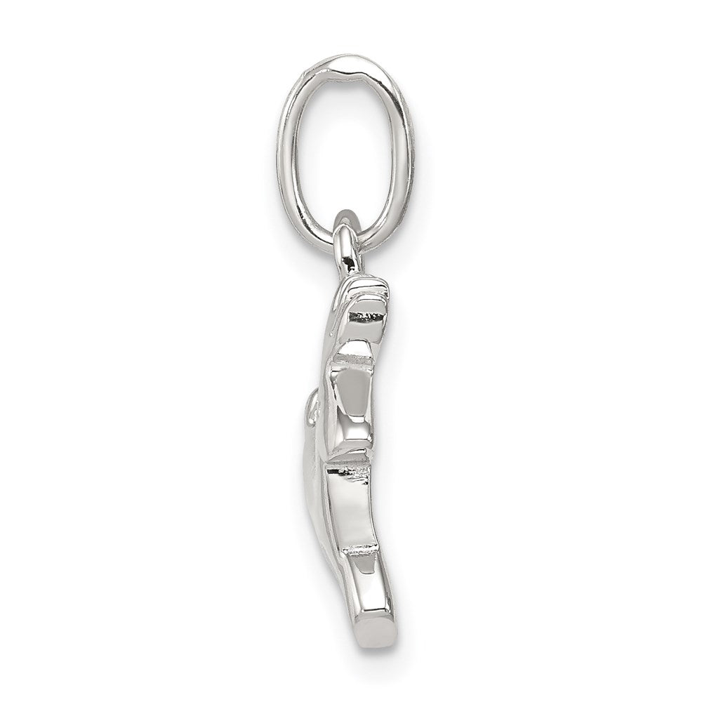 Sterling Silver Rhodium-Plated Running Deer Charm