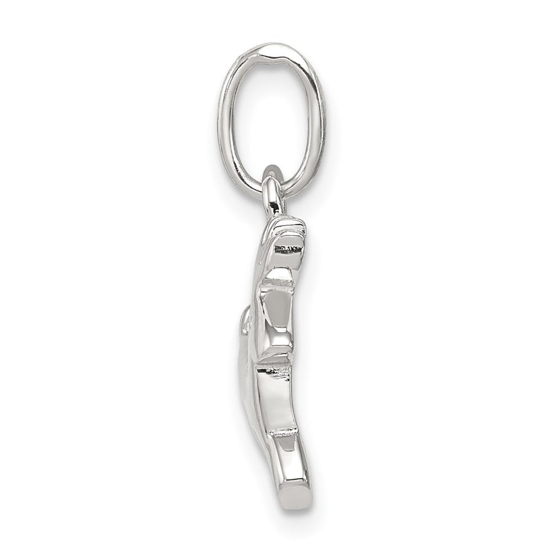 Sterling Silver Rhodium-Plated Running Deer Charm
