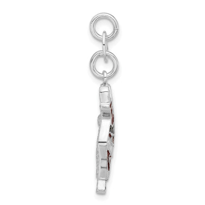 Sterling Silver Enameled Santa Charm
