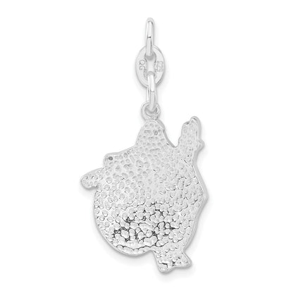 Sterling Silver Enameled Santa Charm