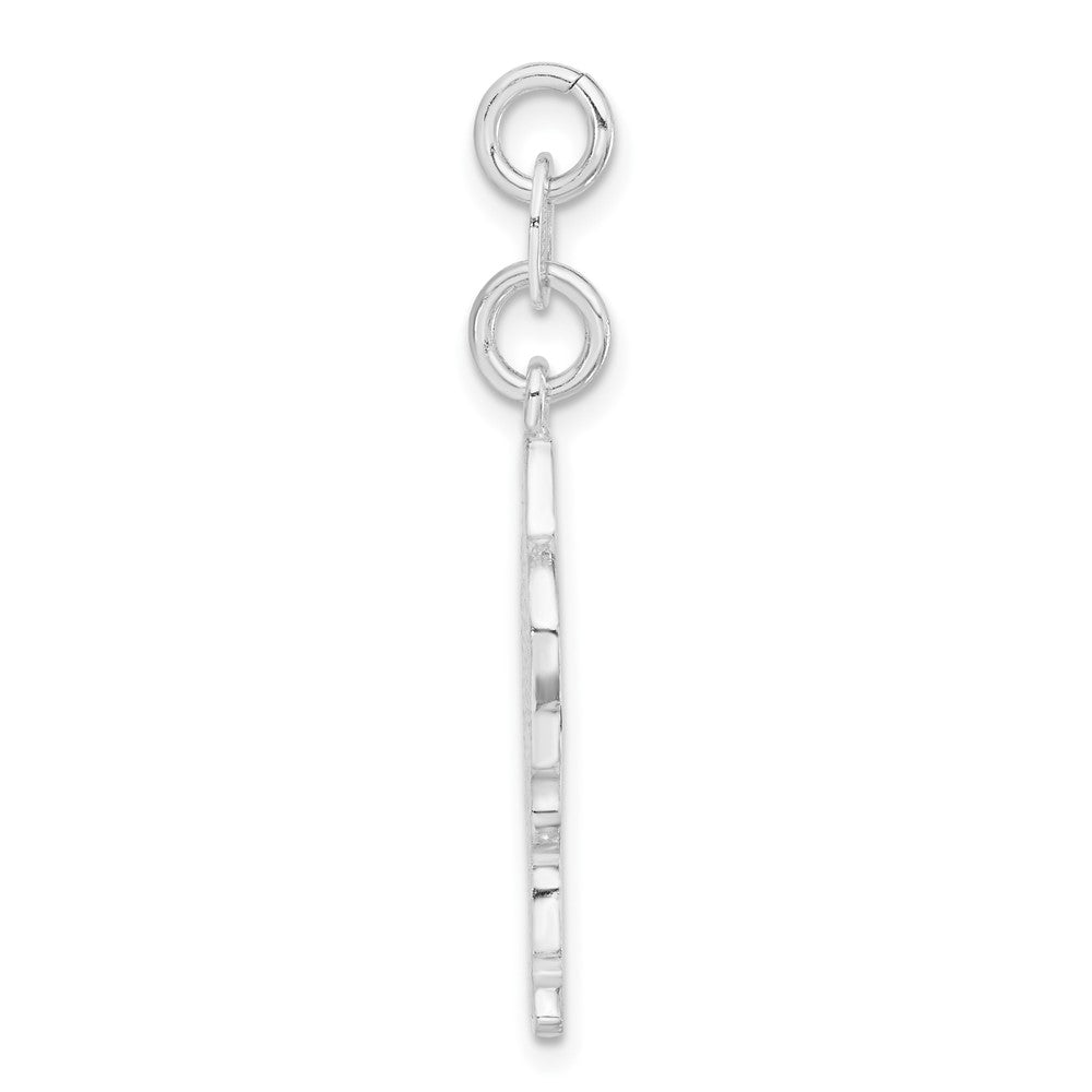 Sterling Silver Polished & Enameled Santa Charm
