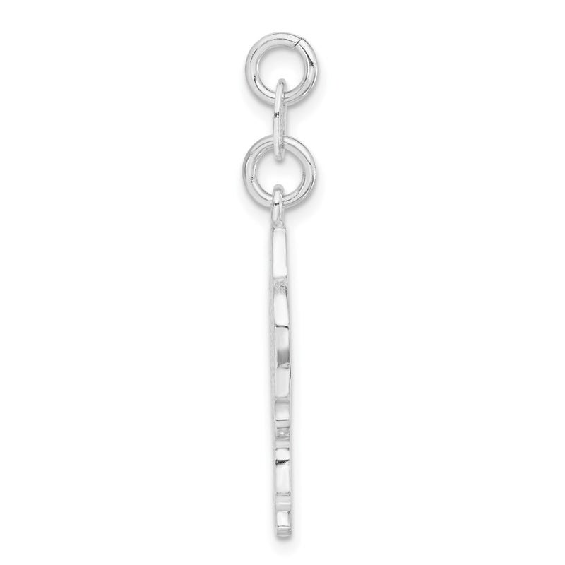 Sterling Silver Polished & Enameled Santa Charm