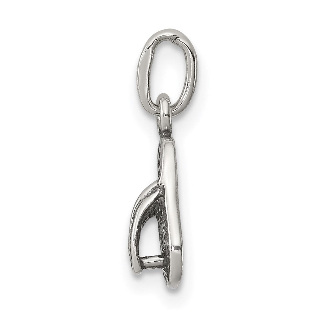 Sterling Silver Antiqued& Textured Flip Flop Children'S Charm