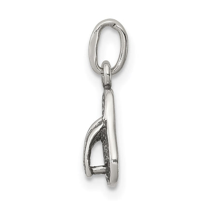 Sterling Silver Antiqued& Textured Flip Flop Children'S Charm
