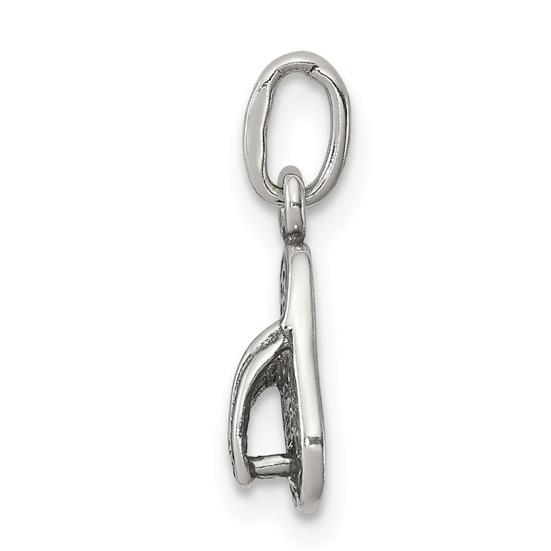 Sterling Silver Antiqued& Textured Flip Flop Children'S Charm