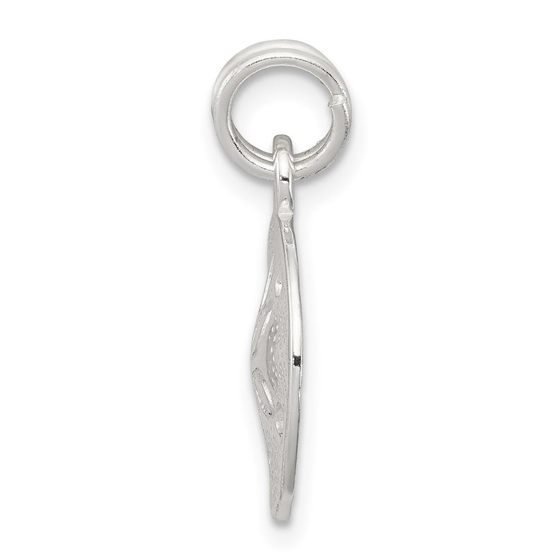 Sterling Silver Rhodium-Plated Polished Sand Dollar Charm
