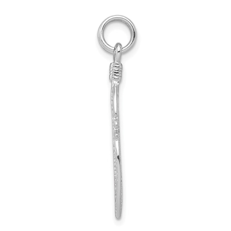 Sterling Silver Rhodium-Platedpolished Feather Charm