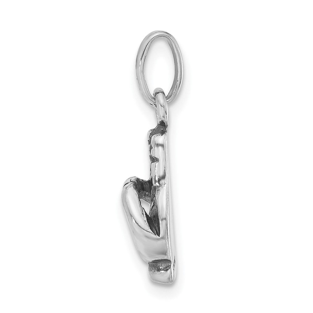 Sterling Silver Polished & Antiqued Sign Language Hand Symbol Charm
