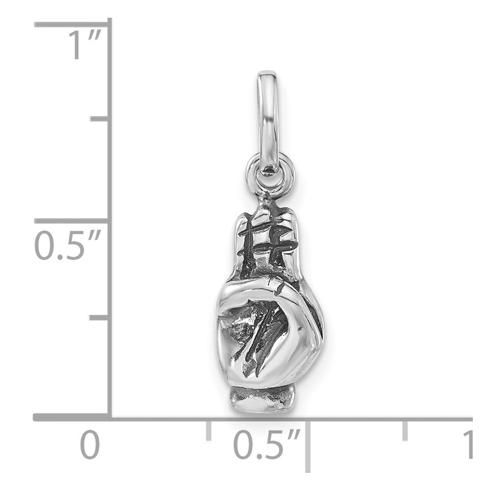 Sterling Silver Polished & Antiqued Sign Language Hand Symbol Charm