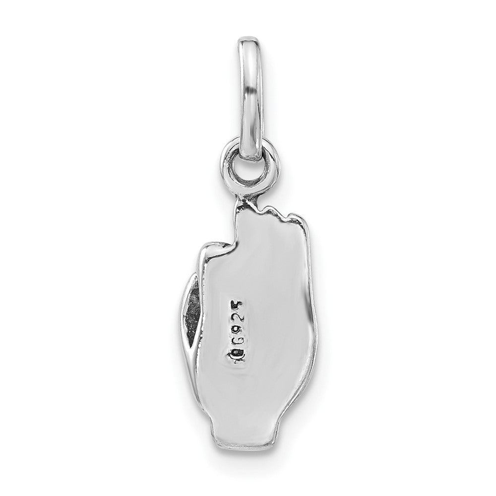 Sterling Silver Polished & Antiqued Sign Language Hand Symbol Charm