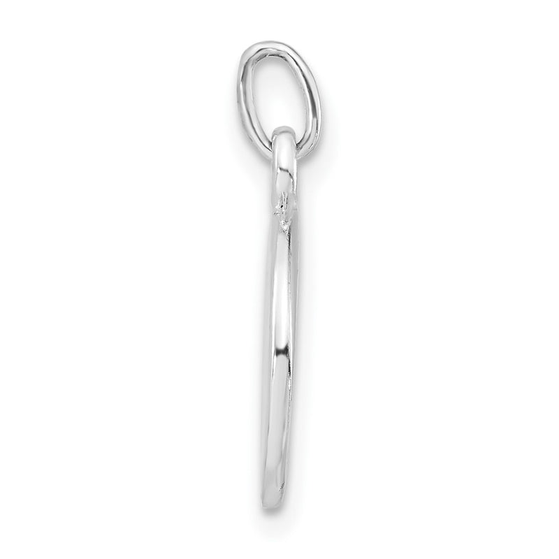 Sterling Silver Polished Black & White Enameled Poker Chip Charm