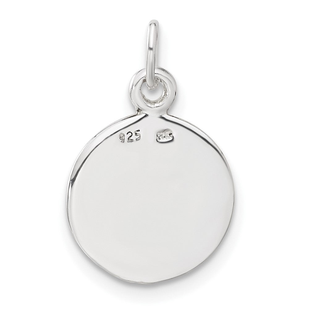 Sterling Silver Blue/White Enameled Poker Chip Charm