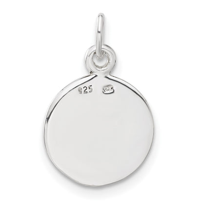 Sterling Silver Blue/White Enameled Poker Chip Charm