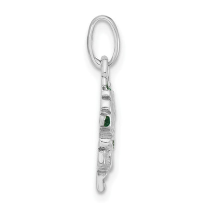 Sterling Silver Polished Enameled Cauliflower Person Charm